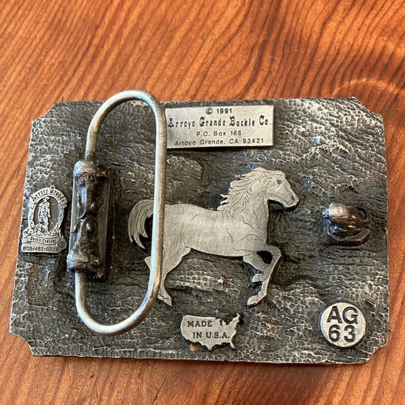 Arroyo Grand Buckle Co. Silver Horse Belt Buckle - Picture 3 of 5